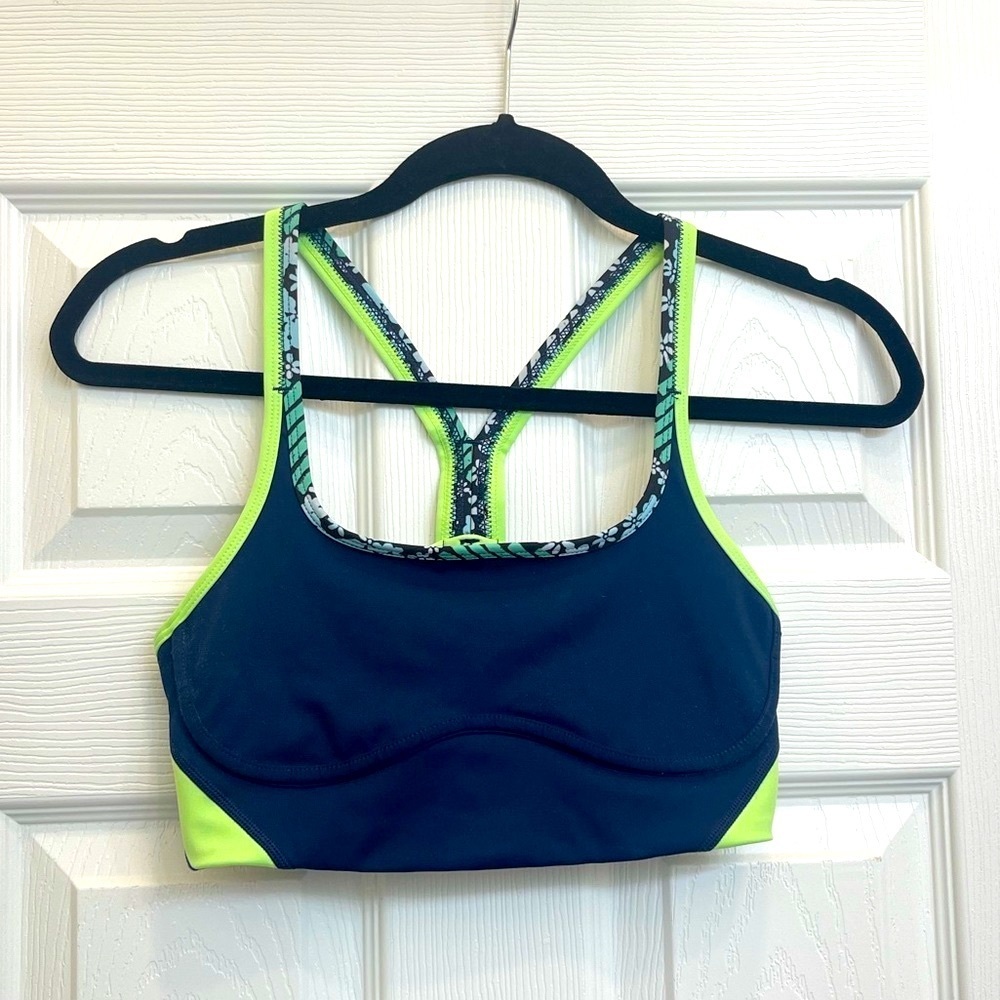 Free People Movement Sports Bra XS Green and Blue